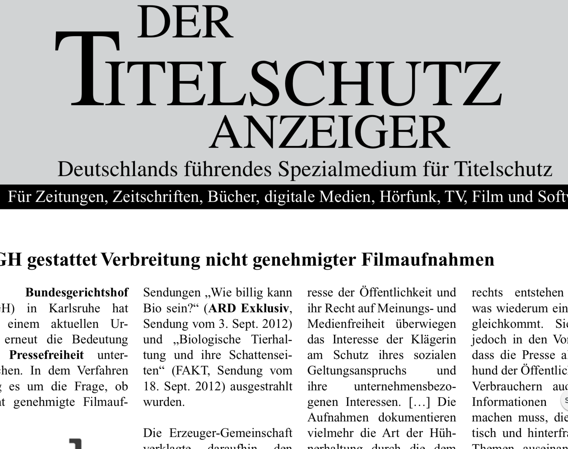 Was ist Titelschutz?